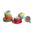 Taza y platillo esmaltados 12PC gres (91006-004)